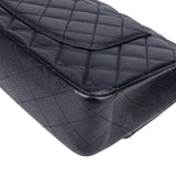 Chanel Blue Caviar Leather Double Flap Shoulder Bag