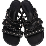 Hermès Black Leather Sandals (38,5)