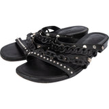 Hermès Black Leather Sandals (38,5)