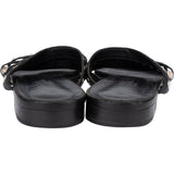 Hermès Black Leather Sandals (38,5)