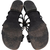 Hermès Black Leather Sandals (38,5)