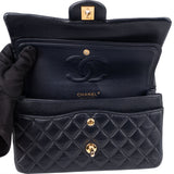 Chanel Blue Caviar Leather Double Flap Shoulder Bag