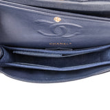 Chanel Blue Caviar Leather Double Flap Shoulder Bag