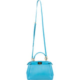 Fendi Blue Leather Peekaboo Handbag