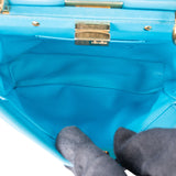 Fendi Blue Leather Peekaboo Handbag