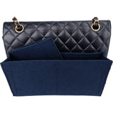 Chanel Blue Caviar Leather Double Flap Shoulder Bag