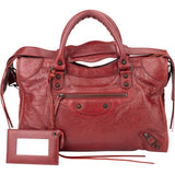 Balenciaga Bordeaux Leather City Handbag