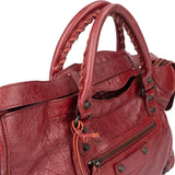 Balenciaga Bordeaux Leather City Handbag