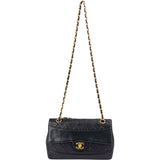 Chanel Quilted Lambskin 24K Gold Single Flap Crossbody Bag