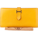 Hermès Jaune Courchevel Bearn Soufflet Wallet