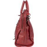 Balenciaga Bordeaux Leather City Handbag