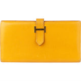 Hermès Jaune Courchevel Bearn Soufflet Wallet