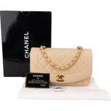Chanel Quilted Lambskin 24K Gold Single Flap Crossbody Bag