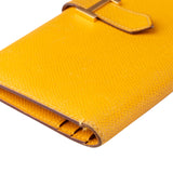 Hermès Jaune Courchevel Bearn Soufflet Wallet