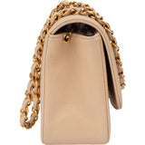 Chanel Quilted Lambskin 24K Gold Single Flap Crossbody Bag