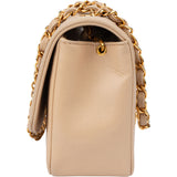 Chanel Quilted Lambskin 24K Gold Single Flap Crossbody Bag