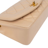 Chanel Quilted Lambskin 24K Gold Single Flap Crossbody Bag