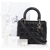 Christian Dior Black Quilted Leather Lady Dior Handbag