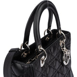 Christian Dior Black Quilted Leather Lady Dior Handbag