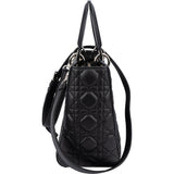Christian Dior Black Quilted Leather Lady Dior Handbag