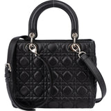 Christian Dior Black Quilted Leather Lady Dior Handbag