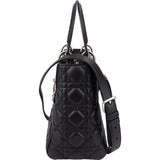 Christian Dior Black Quilted Leather Lady Dior Handbag