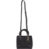 Christian Dior Black Quilted Leather Lady Dior Handbag