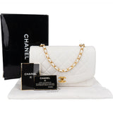 Chanel Quilted Lambskin 24K Gold Single Flap Lady Dior Crossbody Bag