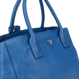 Prada Bleu Leather Vitello Handbag