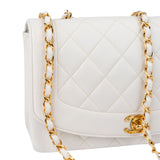 Chanel Quilted Lambskin 24K Gold Single Flap Lady Dior Crossbody Bag