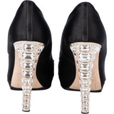 Miu Miu Black Satin Crystal Heels (38)