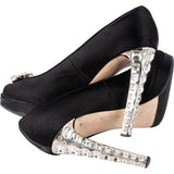 Miu Miu Black Satin Crystal Heels (38)