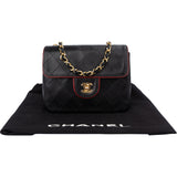 Chanel Quilted Bicolor Lambskin 24K Gold Single Flap Crossbody Bag