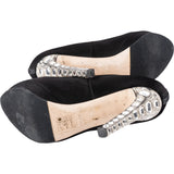 Miu Miu Black Satin Crystal Heels (38)