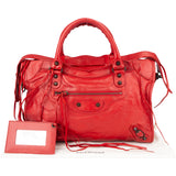 Balenciaga Red Leather City Handbag