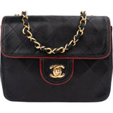 Chanel Quilted Bicolor Lambskin 24K Gold Single Flap Crossbody Bag
