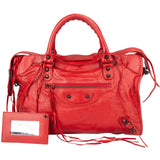 Balenciaga Red Leather City Handbag