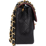 Chanel Quilted Bicolor Lambskin 24K Gold Single Flap Crossbody Bag
