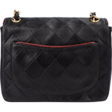 Chanel Quilted Bicolor Lambskin 24K Gold Single Flap Crossbody Bag