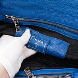 Prada Bleu Leather Vitello Handbag