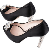 Miu Miu Black Satin Crystal Heels (38)