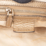 Gucci GG Monogram Braided Leather Bamboo Handbag