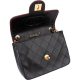 Chanel Quilted Bicolor Lambskin 24K Gold Single Flap Crossbody Bag