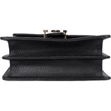 Gucci Black Leather GG Interlocking Crossbody Bag