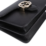 Gucci Black Leather GG Interlocking Crossbody Bag