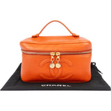Chanel Orange Caviar Leather CC Vanity Handbag