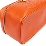 Chanel Orange Caviar Leather CC Vanity Handbag