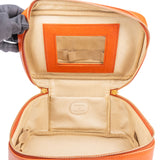 Chanel Orange Caviar Leather CC Vanity Handbag