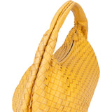 Bottega Veneta Yellow Intrecciato Leather Belly Hobo Bag