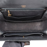Gucci Black Leather Bamboo Handbag